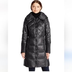 Bcbg Generation black long down hooded jacket coat size xs